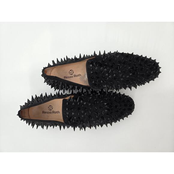 Resso Roth Riveted Spiked Black Loafers Measures as Men\'s 11 see measurements main image 7
